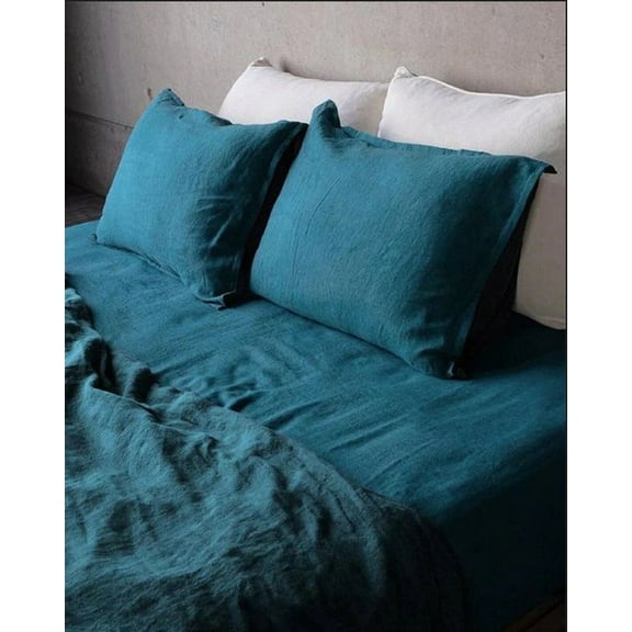 Pavish Export Cotton Duvet Cover in Emerald Blue 1 Duvet Cover & 2 Pillowcases set Twin Single - Coral Ocean Blue Washed Soft Duvet Set Twin