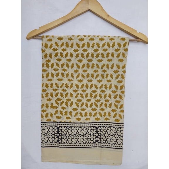 Pavish Export Cotton Hand Block Print Sarong Womens Sarong for women Block Print Scarf Printed Zari Cotton Sarong