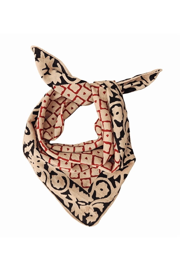 Hand Block Print Soft Cotton Bandana Handmade Organic Bandana Bohemian Style NeckScarf