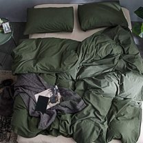 Pavish Export Linen 100% Pure Forest Green Duvet Cover With Button Closure Luxurious Cozy Comfy Soft Bedding Set Duvet Pillowcase Set Twin