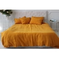 thumbnail image 1 of Pavish Export Linen 100% Pure Mustard Yellow Duvet Cover With 2 Pillow Case Closure Luxurious Cozy Comfy Soft Cover 120X120, 1 of 4