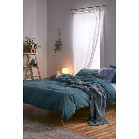 Pavish Export Linen Duvet Cover 100% natural stonewashed linen duvet cover in dark blue bedding donna quilt cover 2 pillow Twin