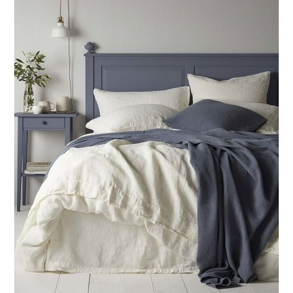 Pavish Export Linen Duvet Cover In White Organic Linen Bedding Quilt Cover Set With 2 Matching Pillow Sham Button Twin