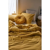 Pavish Export Linen Duvet Cover Set Mustard Yellow Washed Linen Comforter Softened Bedding Donna Quilt Cover Set 2 Pillow Twin