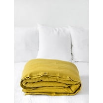 Pavish Export Mustard Yellow Linen Duvet Cover Stonewashed Natural Linen Bedding Duvet Cover And Cocount Button Twin