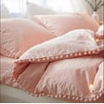 thumbnail image 1 of Pavish Export Pom Pom Cotton Duvet Cover In Pink Boho Bedding 100% Cotton Duvet Cover Set With 2 Pillow Case Cotton Bohemian Duvet Set Full, 1 of 5