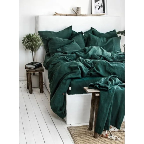 Pavish Export Ruffle Duvet Cover In Sage Green With Buttons Washed Bedding Duvet Cover Set With 2 Pillow Case Soft Quilt Cover Twin
