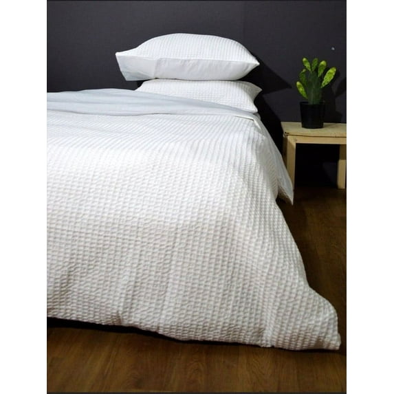 Pavish Export Waffle Duvet Cover In White 3 Piece Washed Waffle Cotton Bedding Duvet Cover Boho Custom Duvet Cover Set King