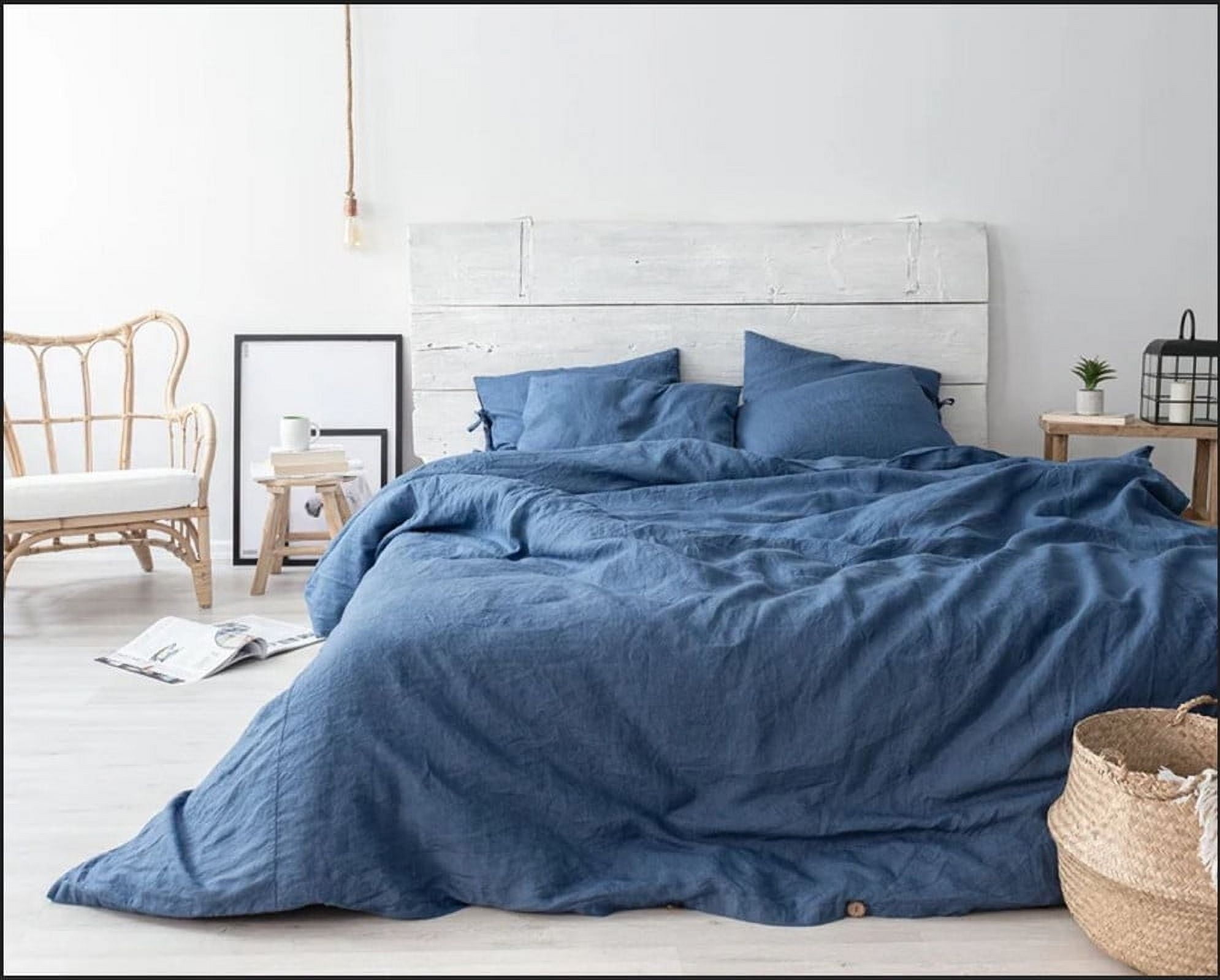 Pavish Export Washed Cotton Duvet Cover Sea Blue Twin Ultra Soft 100% Cotton Solid Color