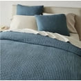 thumbnail image 1 of Pavish Export Washed Cotton Waffle Duvet Cover in Sky Blue 100% Natural Cotton Waffle Bedding Duvet Cover With Two PillowCase Over Size 120X120, 1 of 2