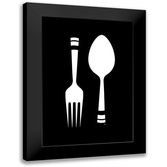 Pavlova, Martina 11x14 Black Modern Framed Museum Art Print Titled - Fork Spoon
