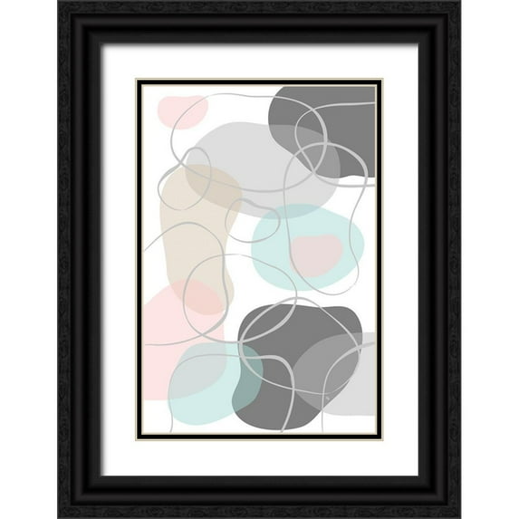 Pavlova, Martina 11x14 Black Ornate Wood Framed with Double Matting Museum Art Print Titled - Pastel Stones I
