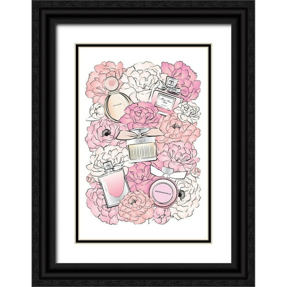 Pavlova, Martina 11x14 Black Ornate Wood Framed with Double Matting Museum Art Print Titled - Peony Perfumes