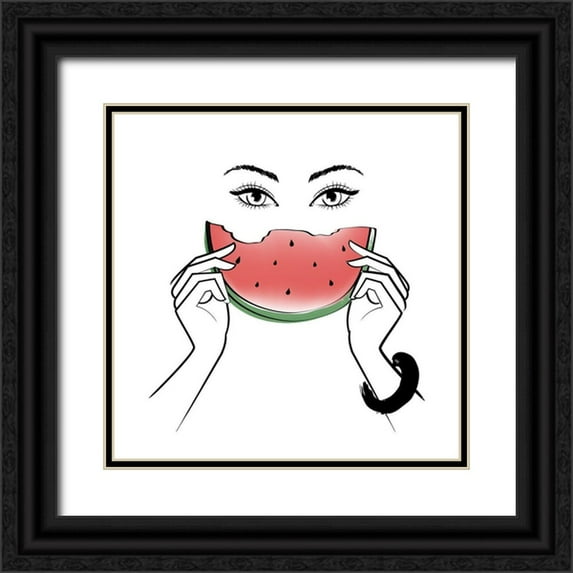 Pavlova, Martina 12x12 Black Ornate Wood Framed with Double Matting Museum Art Print Titled - Smile