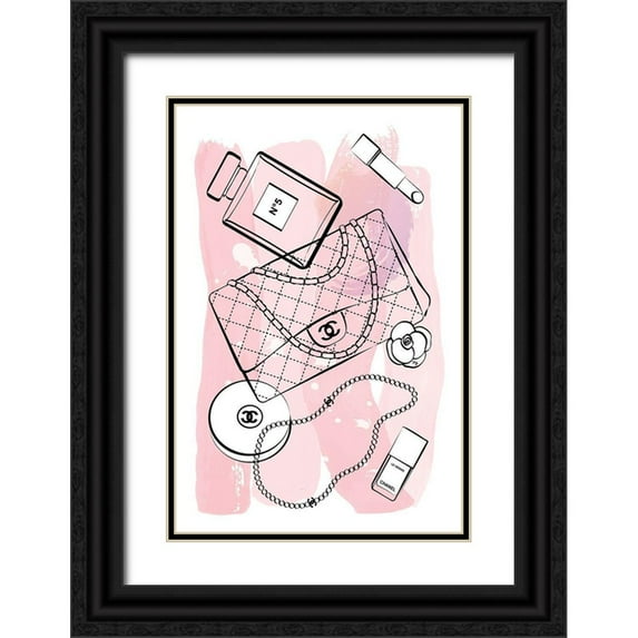 Pavlova, Martina 13x18 Black Ornate Wood Framed with Double Matting Museum Art Print Titled - Pink