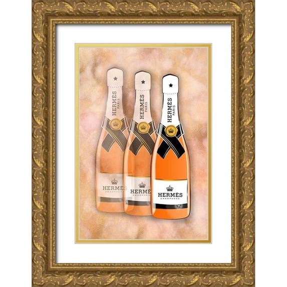 Pavlova, Martina 13x18 Gold Ornate Wood Framed with Double Matting Museum Art Print Titled - Champagne VIII