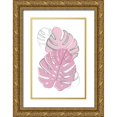 thumbnail image 1 of Pavlova, Martina 13x18 Gold Ornate Wood Framed with Double Matting Museum Art Print Titled - Pink Leaves, 1 of 4