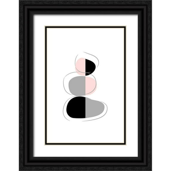 Pavlova, Martina 17x24 Black Ornate Wood Framed with Double Matting Museum Art Print Titled - Stones I