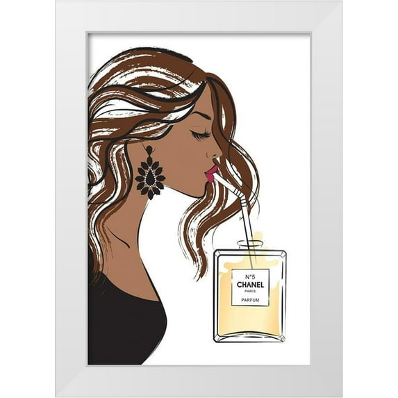 Pavlova, Martina 17x24 White Modern Wood Framed Museum Art Print Titled - Girl Drink I