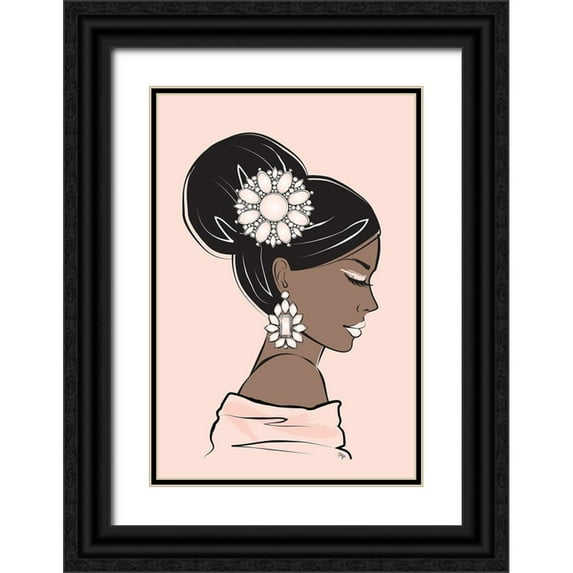Pavlova, Martina 23x32 Black Ornate Wood Framed with Double Matting Museum Art Print Titled - Geisha I