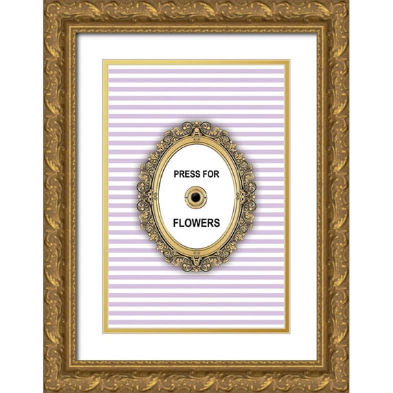 Pavlova, Martina 23x32 Gold Ornate Wood Framed with Double Matting Museum Art Print Titled - Flowers Button