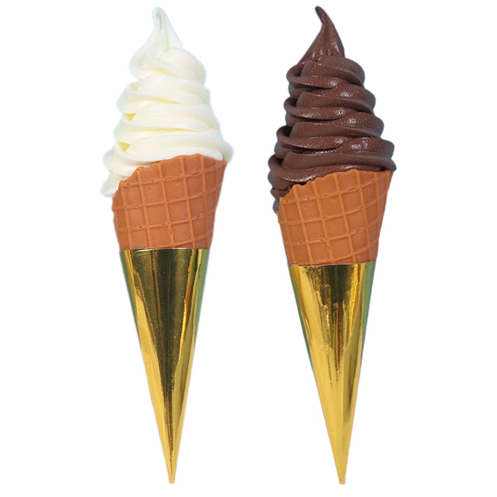 Pavo 2pcs Ice Cream Cone Props Simulation Ice Cream Props Dessert Shop ...