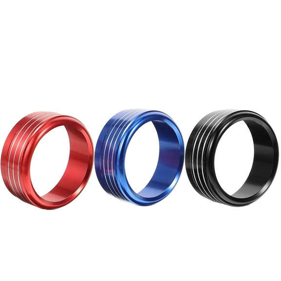 Pavo 3pcs Knob Ring Air Conditioning Button Trim Headlight Knob Cover Accessory