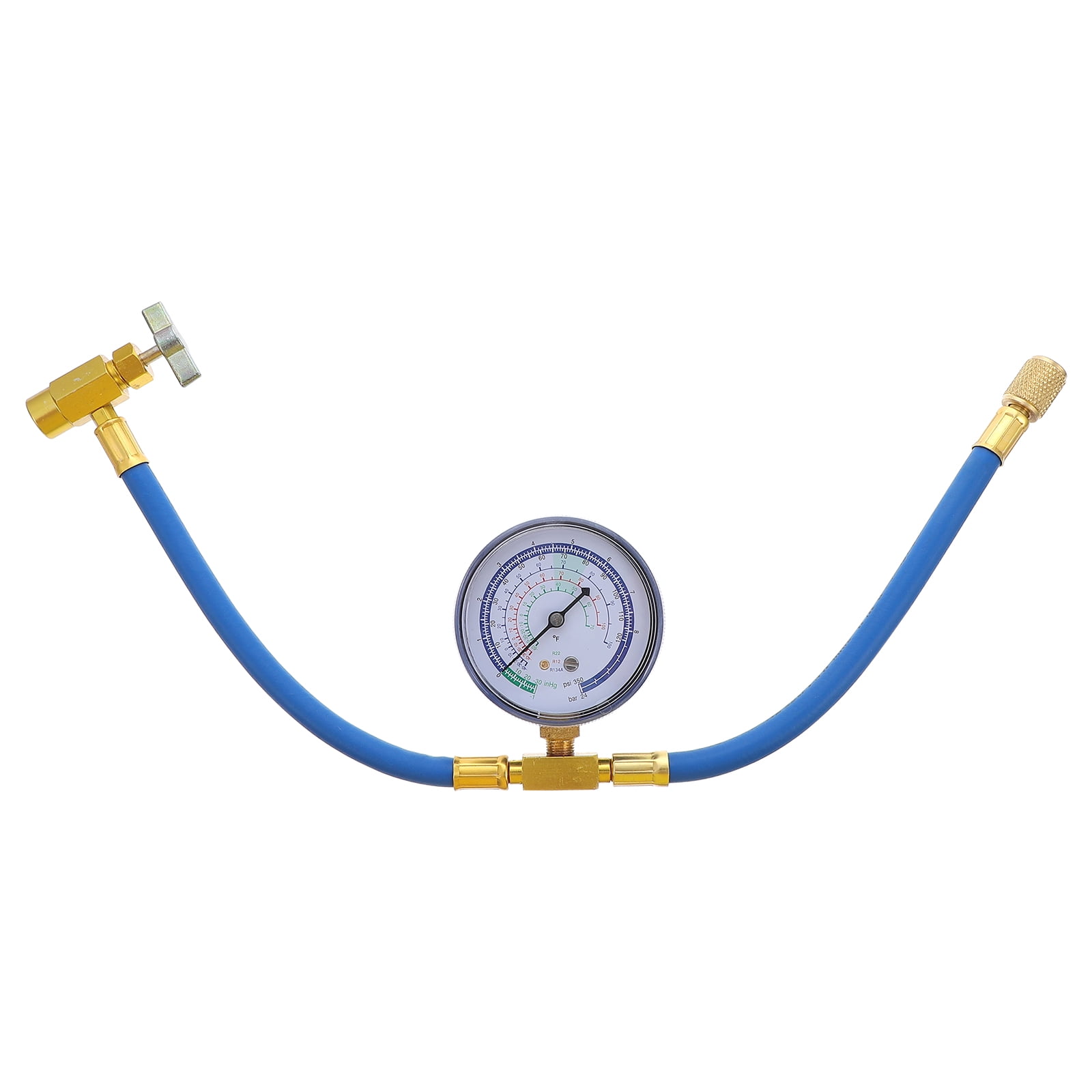 OUNONA 1Pc R134A R22 Refrigerant Charging Hose with Gauge Essential Auto Tool (1/4SAE)