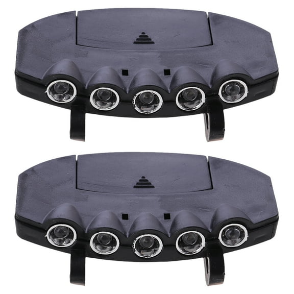 Pavodes 2Pcs Professional Rechargeable Hat-clipped Lamp Adjustable Lighting Modes Smart Fishing Lamp Clip on Light Torch Lamp with Battery (Black)