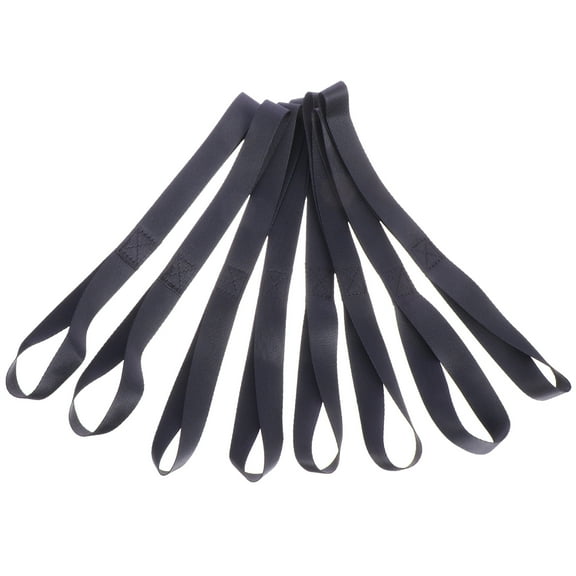 OUNONA Black Nylon Loop Tie Down Straps for Motorbike Secure Equipment with 8 Pcs