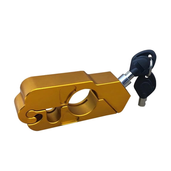 Pavodes CNC Aluminum Alloy Lock Motorcycle Handlebar Lock For Moving Parts(Golden)