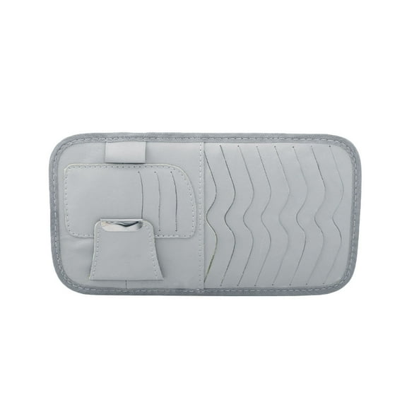 Pavodes Car Sun Visor Storage Pouch Auto Interior Eyeglasses CD Organizer Pocket Cards Holder (Grey)
