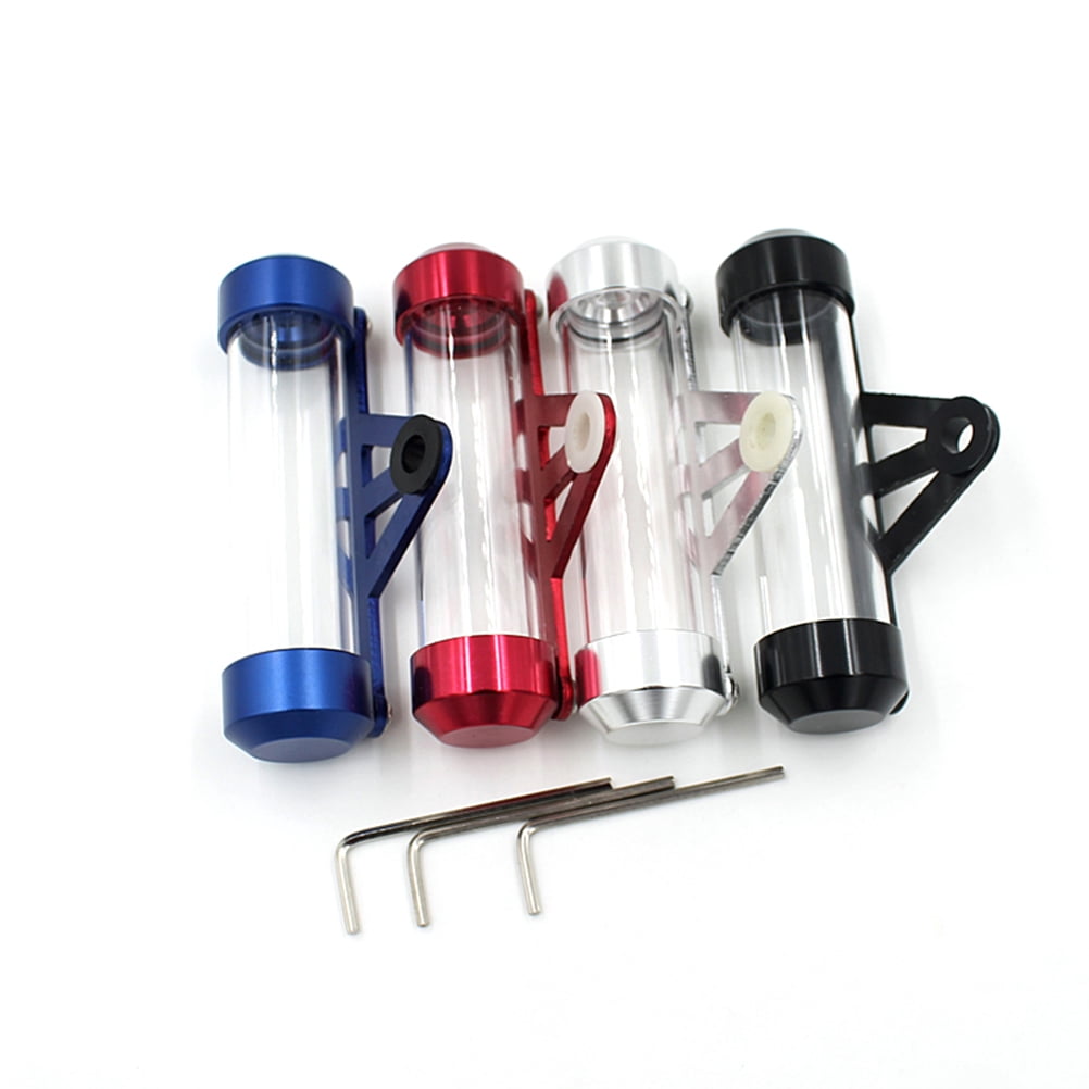 FXCNC Motorcycle Tax Disc Holder - Round Aluminum & Acrylic Waterproof Tube For Mopeds, Scooters, Bikes
