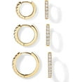 thumbnail image 1 of Pavoi Small Hoop Earrings Set, 3 Pack, 18K Yellow Gold, 1 of 5