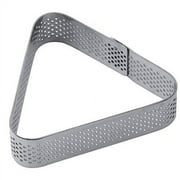 Pavoni XF16 Perforated Rounded-Triangle Stainless Steel Tart Ring 2-7/8 Inch x 3/4 Inch High