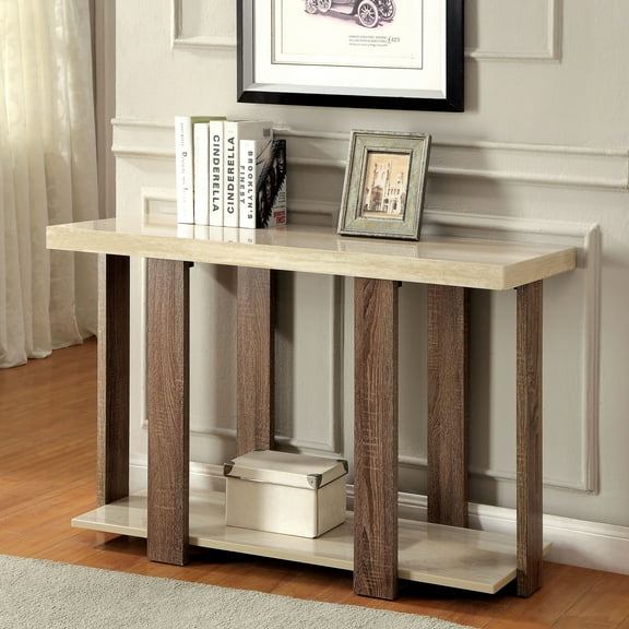 Pavy 1-Shelf Solid Wood Console Table, Light Oak