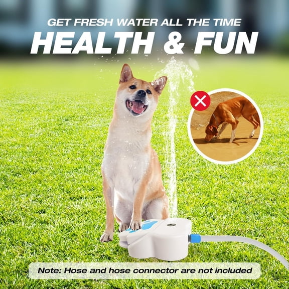 Paw Activated Dog Water Sprinkler, Step On Outdoor Pet Drinking Fountain Toy for Backyard Yard, Interactive Foot Pedal Hose Dispenser for Puppies & Large Dogs