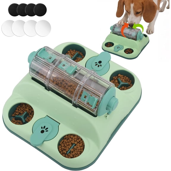 Paw-Activated Rolling Interactive Dog Treat Puzzle Toys for IQ Training & Mental Stimulating,Fun Slow Feeder,2 Levels of Challenge
