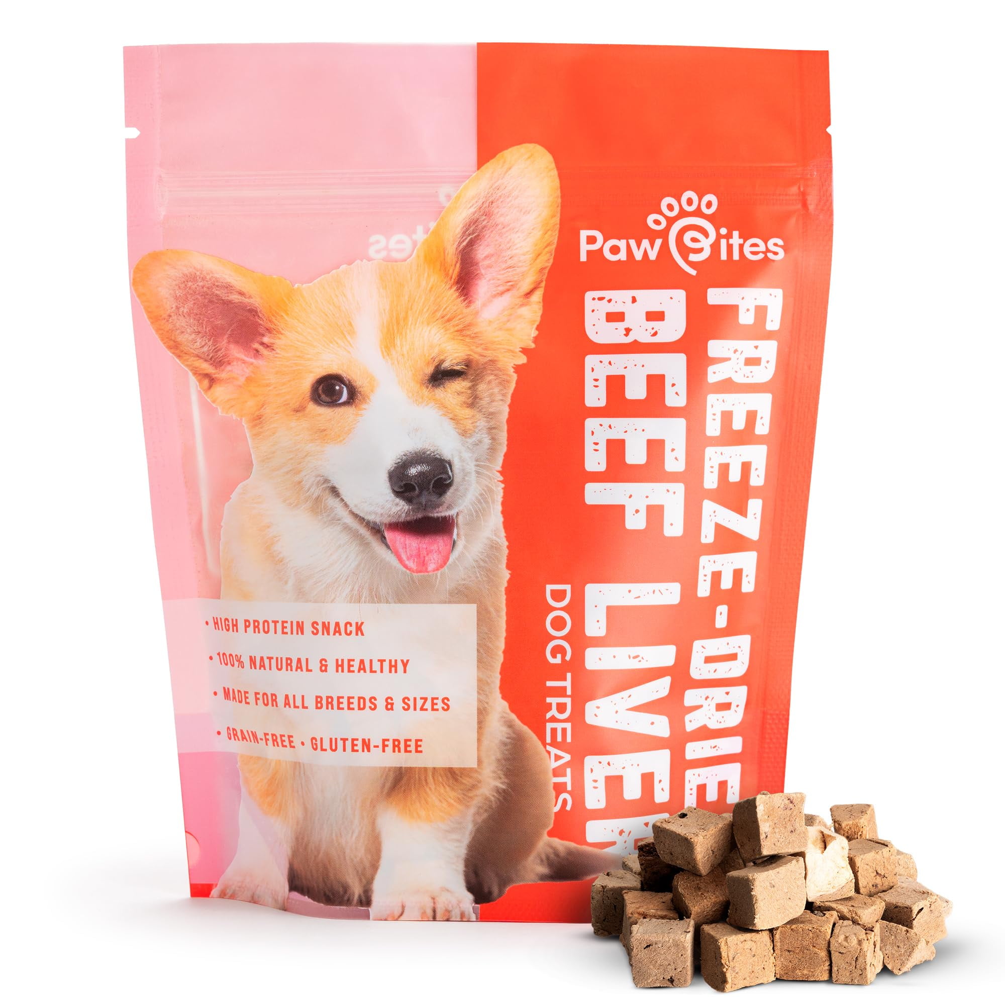 View of Paw Bites FreezeITSC Dried Dog Treats - Beef Liver with Dog Food Dry ...