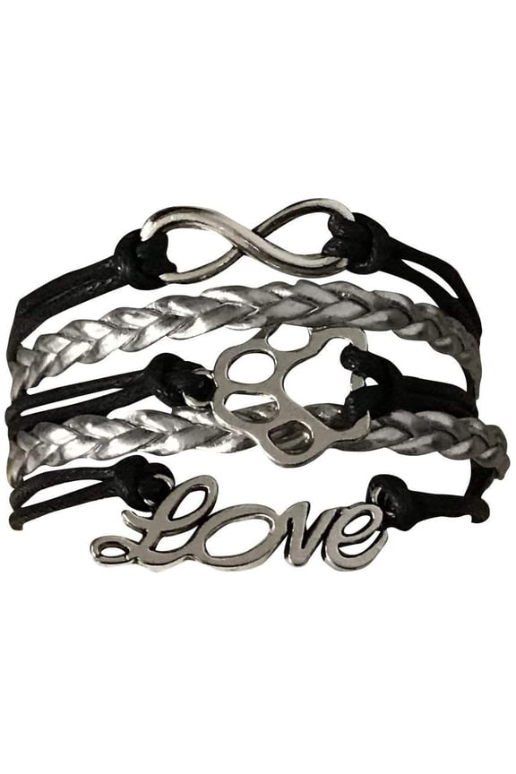 Paw Bracelet for Women, Paws Love Infinity Bracelet, for Dog and Cat Lovers and Owners