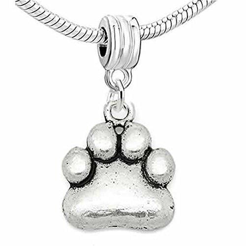Paw Charm Dangle Bead Spacer for snake Chain charm Bracelet
