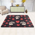 thumbnail image 1 of Paw Claws with Hearts Area Rug Washable 72 x 48 Floor Carpet Mat Non Slip for Bedroom Living Room Kids Room Home Decor, 1 of 7