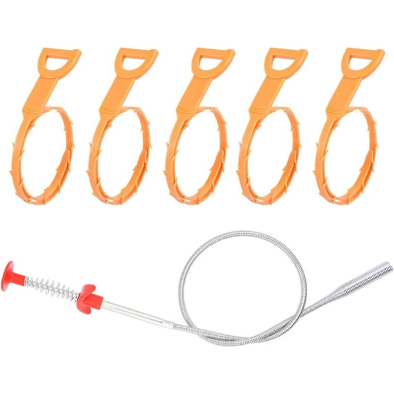 Paw Cleaner Tub Cleaner Hair Drain Clog Remover Cleaning Tool Kit for Kitchen Sink Bathtub Shower Drain Auger Hair Catcher Drain Clog Remover Cleaning Tool 6pcs Bathtub Cleaner