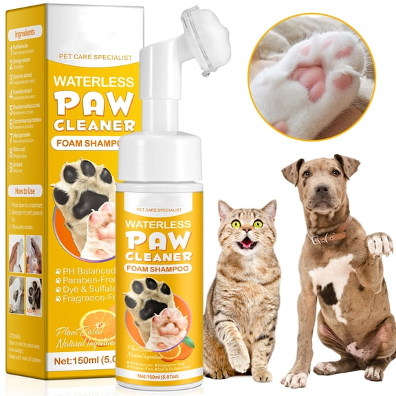 Paw Cleaners for Dogs & Cats Foam Cleaner with Brush for Small Medium & Large Pet, 5.07 oz