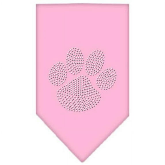 Paw Clear Rhinestone Bandana Light Pink Large