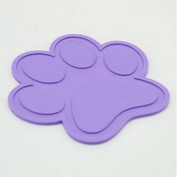 Clever Contraption Paw Print Coaster Set of 2 | Dog and Cat Footprint Drink Mats