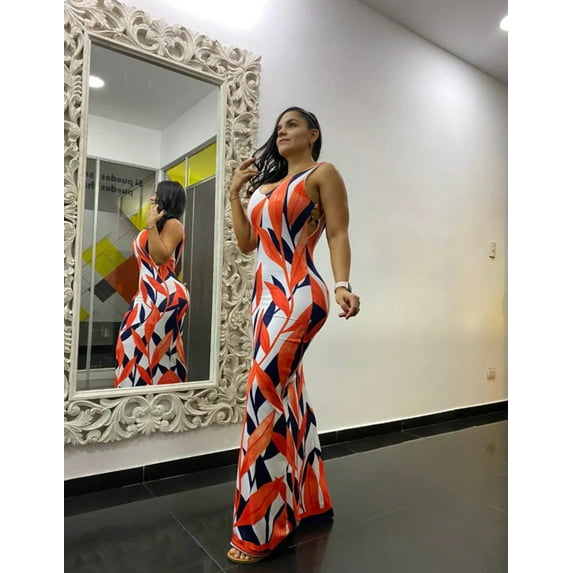 Paw Drazzel Boutique Women's Casualwear, Cold Shoulder, Sleeveless, V Neck, Maxi Dress