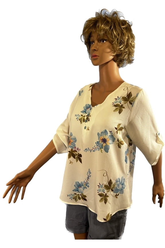 Paw Drazzel Boutique Women's Casualwear, Full Shoulder, 3/4 Sleeve, Size 14 Blouse