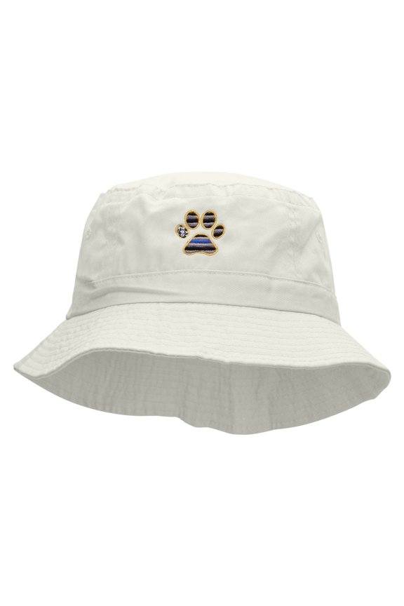 Paw Enforcement Embroidered Bucket Hat - White OSFM