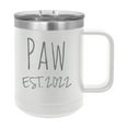 thumbnail image 1 of Paw Est. 2022 Established Stainless Steel Vacuum Insulated 15 Oz Engraved Double-Walled Travel Coffee Mug with Slider Lid, 1 of 1
